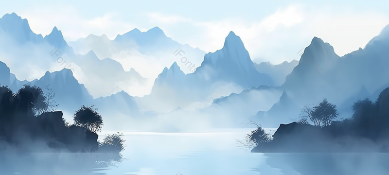中国风山水画意境手绘背景图,插画/手绘图,插画/手绘图库,插画/手绘图下载,插画/手绘